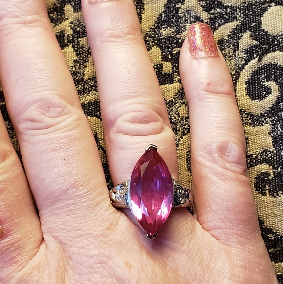 Radiant Orchid Quartz  Solitaire Ring - Picture 2 of 10